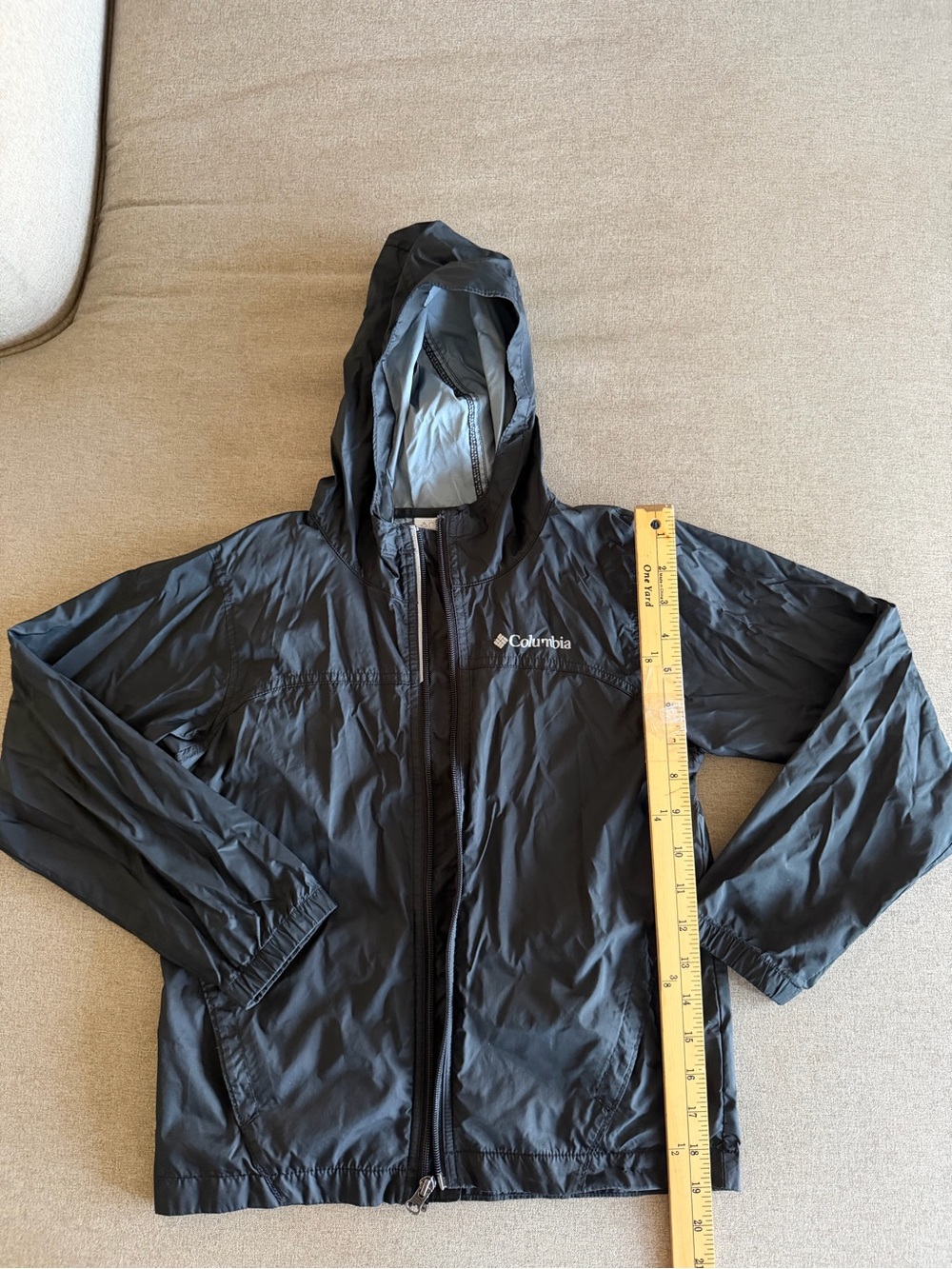 Columbia Black Hooded Rain Jacket